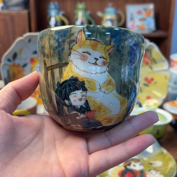 瓦当景德镇釉下手绘陶瓷。