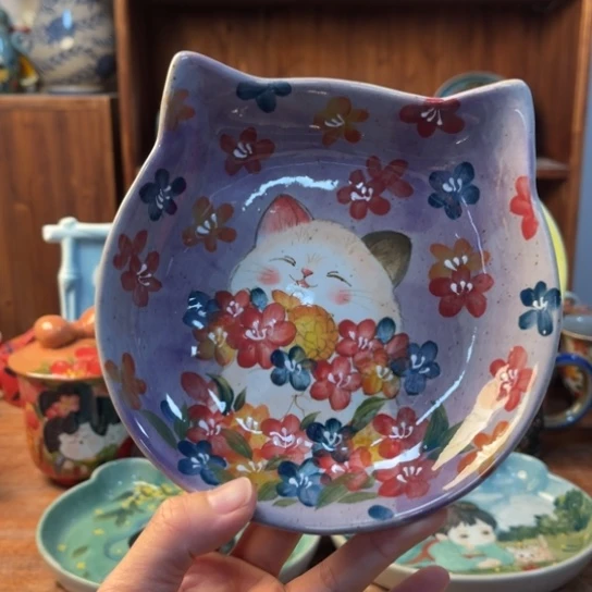 瓦当景德镇釉下手绘陶瓷。