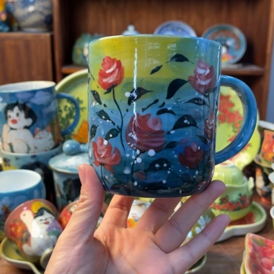 瓦当景德镇釉下手绘陶瓷