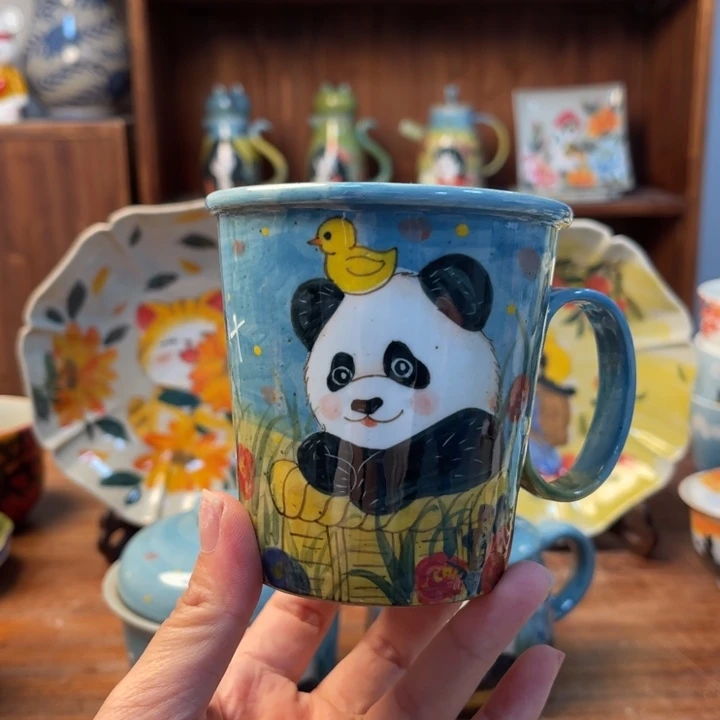 瓦当景德镇釉下手绘陶瓷。