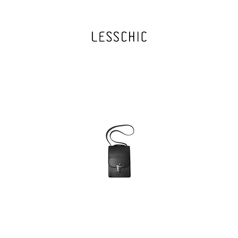 LESSCHIC（大王高定款）LEM法国小众复古锁扣竖版方形斜挎包