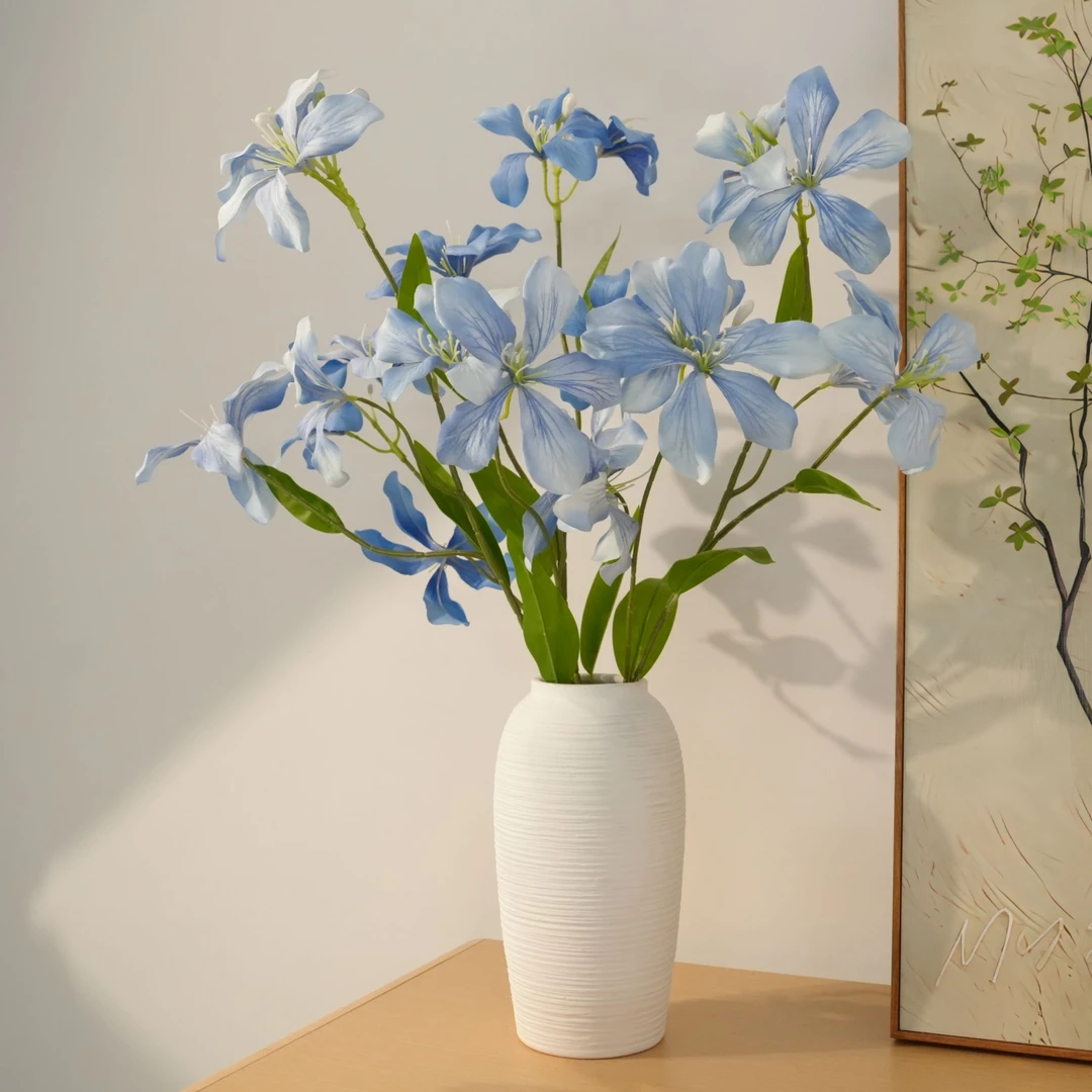 火焰兰 蓝色系仿真花 深蓝浅蓝色 餐桌花 清新海洋系客厅花