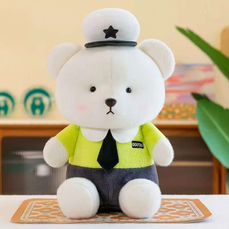 可爱警察立体交警柔软毛绒公仔机车玩偶男女朋友毛绒玩具生日礼物