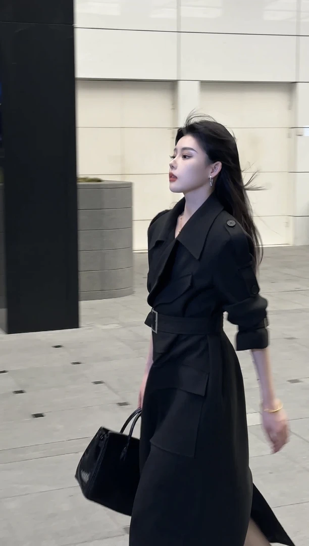 【Luis璐】伦敦街头 省心穿搭独特英伦风中长款收腰风衣女4QWDD7264