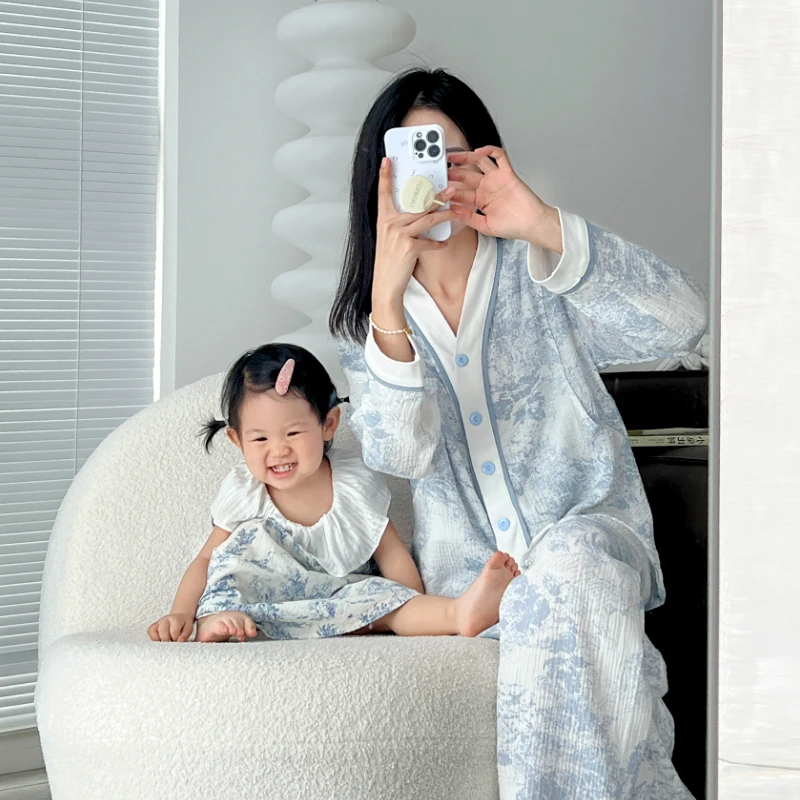 ZMA孕妇装【水墨画月子服】春秋新薄款产后纯棉产妇哺乳睡衣家居服