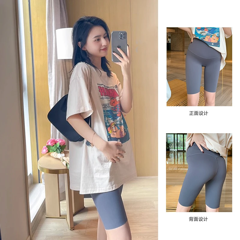 ZMA孕妇裤【短袖打底五分裤】夏季新款托腹裤时尚短袖孕期轻薄透气