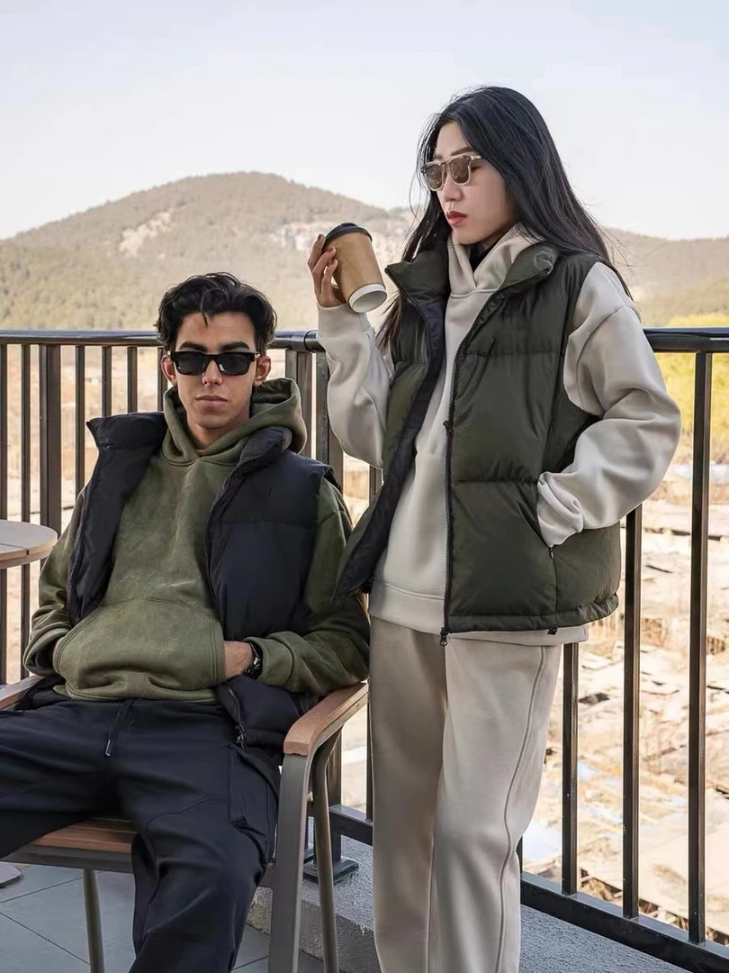 短款羽绒服情侣款时尚户外防风保暖立领面包羽绒马甲 1060（CLZ）