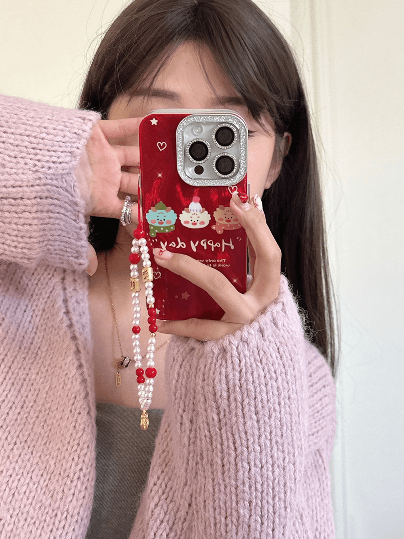 适用苹果系列iPhone15新款手机壳14网红创意可爱卡通围巾熊手链
