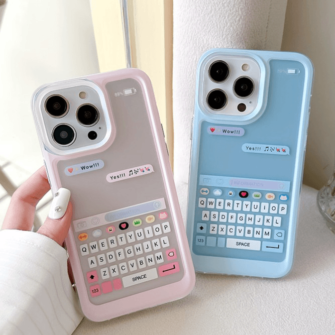 适用苹果系列iPhone14网红新款手机壳少女输入法学生创意13小众12