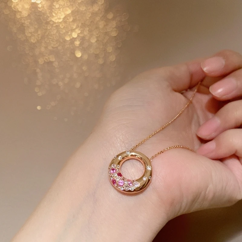 坠链均925银 新款甜甜圈项链·轻奢简约项链