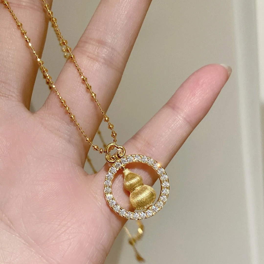 坠链均925银 新年氛围感·如意圆环转动葫芦·好寓意拉丝银项链