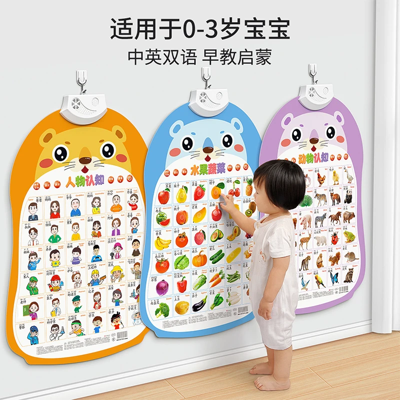宝宝有声早教挂图幼儿童拼音字母表发声识字学习婴儿认知发音墙贴