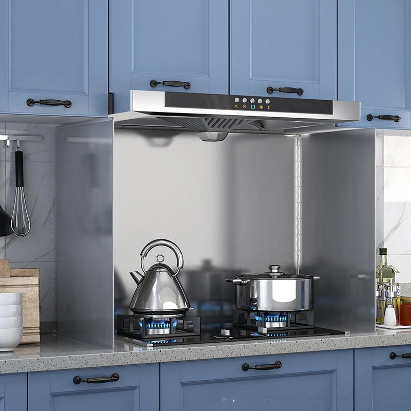 厨房挡油板防溅油烟机隔热隔油防油挡板煤气灶耐高温不锈钢挡油板