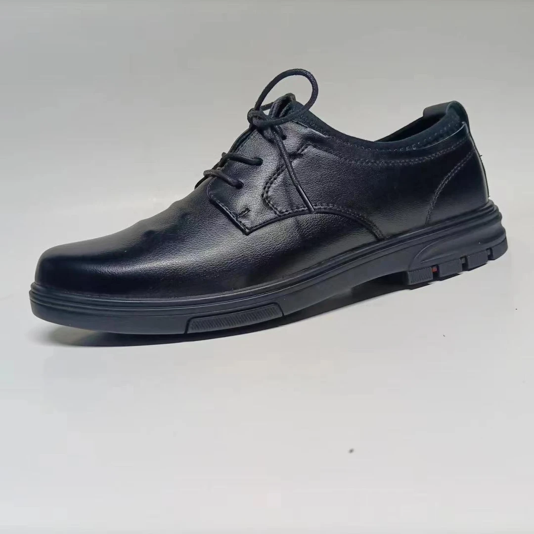 牛皮男士舒适春秋百搭休闲鞋软底软面时尚系带商务鞋防滑耐磨393#