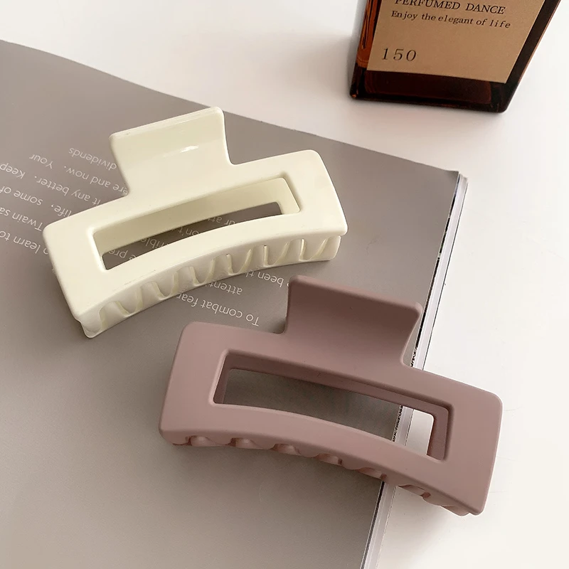 方块抓夹气质中号百搭发量中等磨砂鲨鱼夹高级感后脑勺发夹发饰