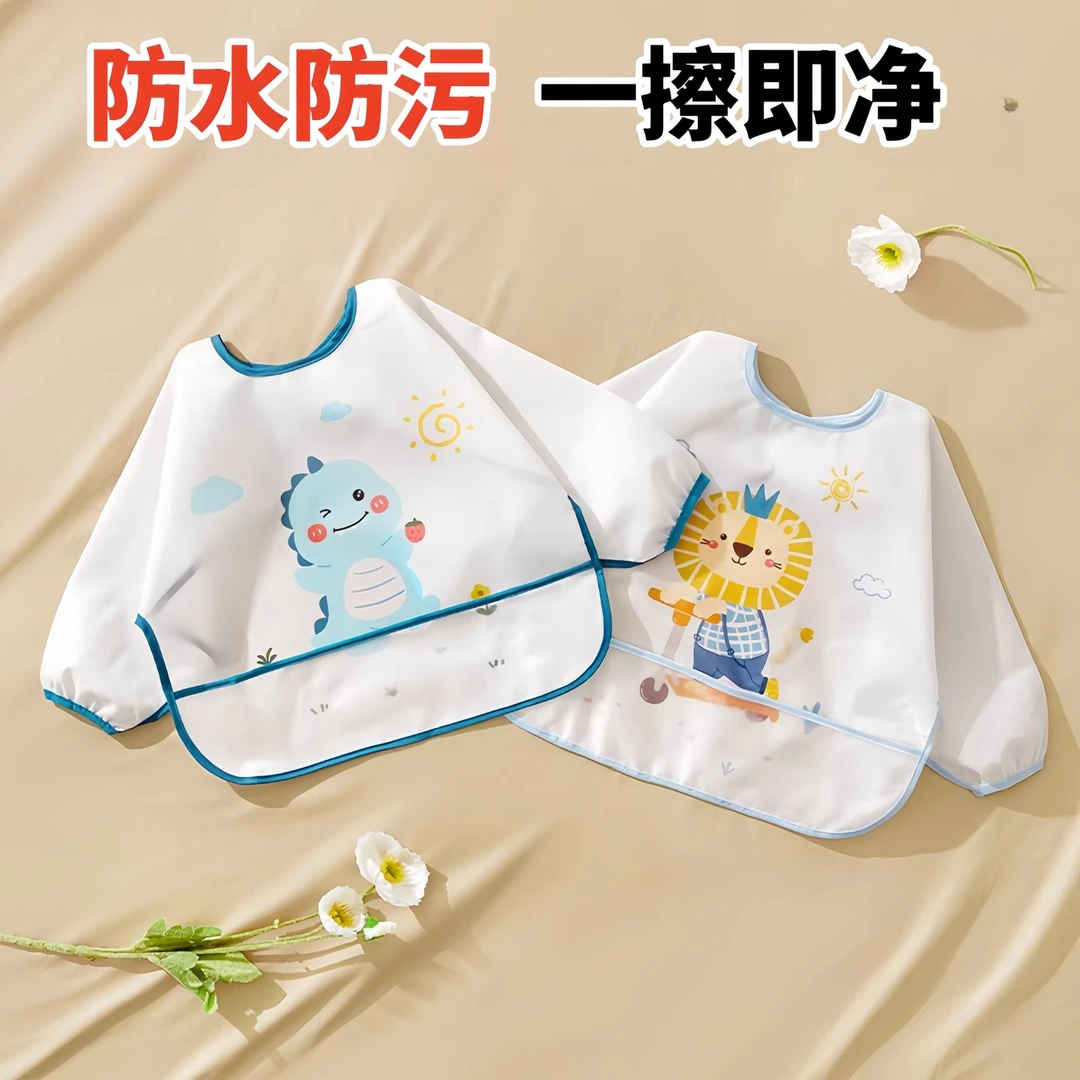 婴儿四季辅食饭兜防水防脏反穿衣围裙儿童罩衣男童女宝宝吃饭夏季