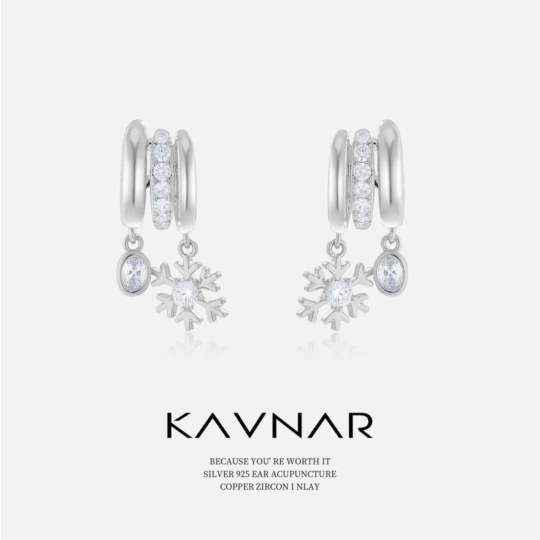 铜合金锆石耳饰 925银针小众轻奢高级感锆石冷淡风耳环耳饰