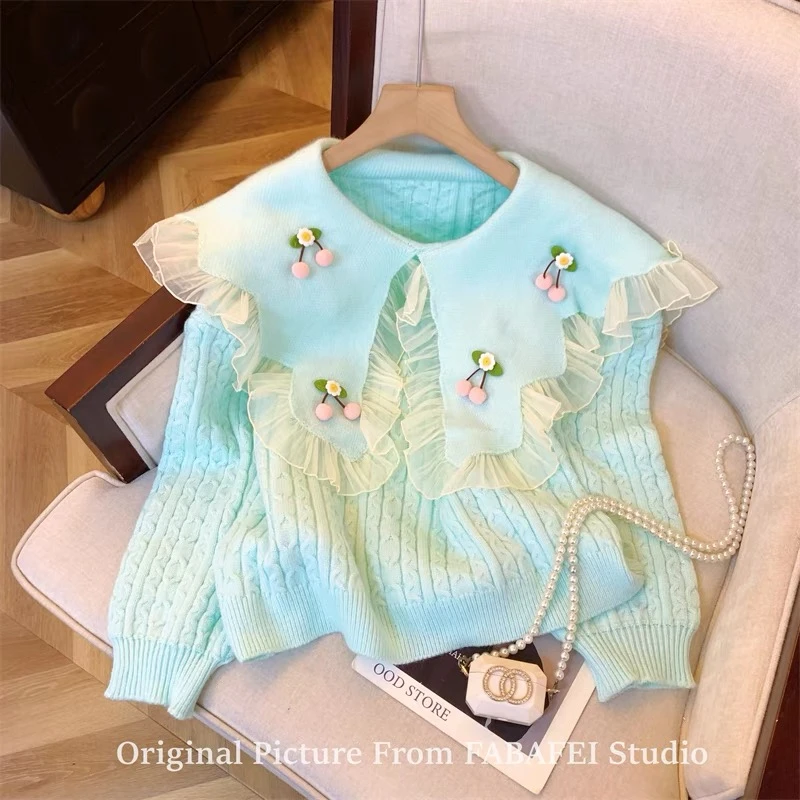 【ZHIROU1-100号知柔家时尚甜美新款春秋百搭宽松女装小香风针织衫