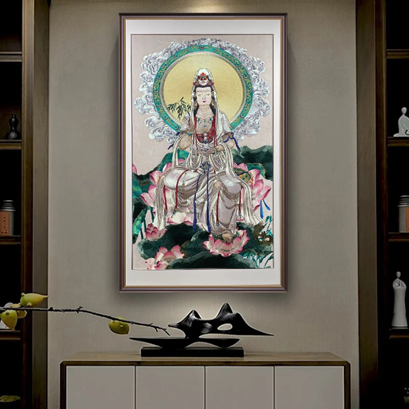 锦美绣庄《观音》刺绣装饰