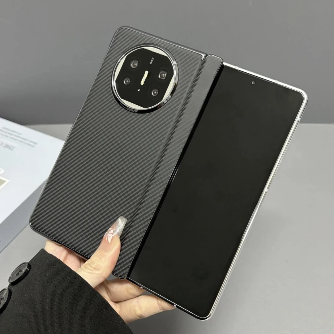 适用华为matex5手机壳x6典藏版碳纤维纹理商务高档中轴保护后壳x3