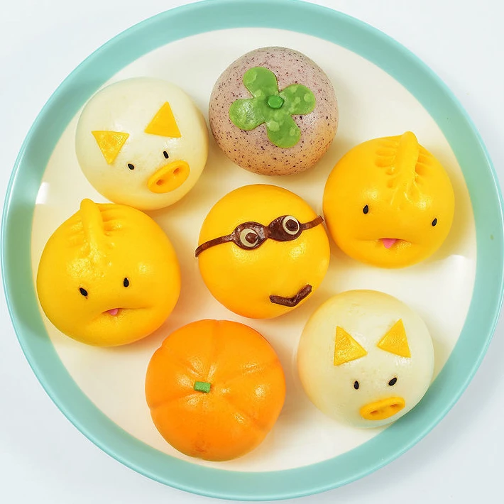 奶黄包子卡通包适合儿童的早餐半成品宝宝食品果蔬小馒头面点早点