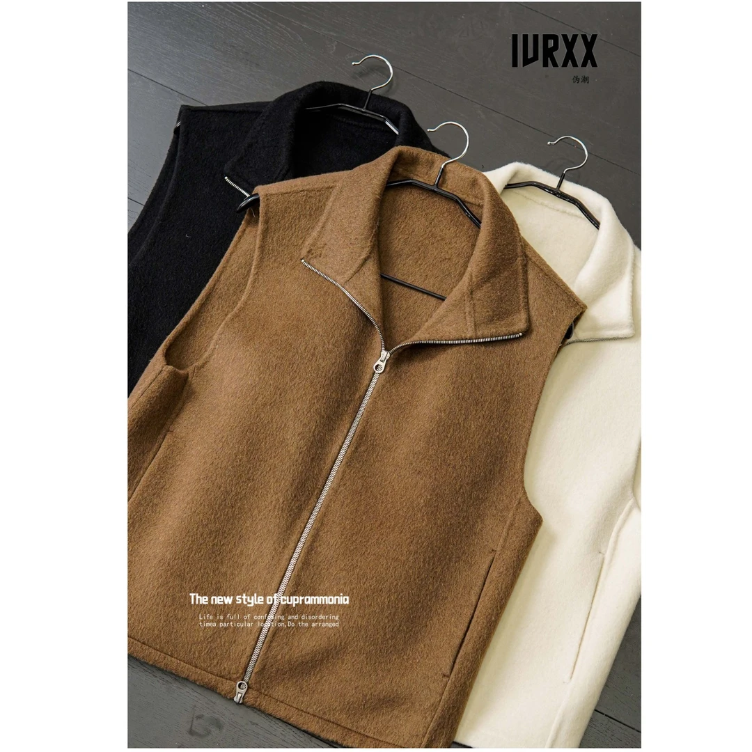 IVRXX 复古高级感马甲衫高定针织面料衬衫外套 Q2453