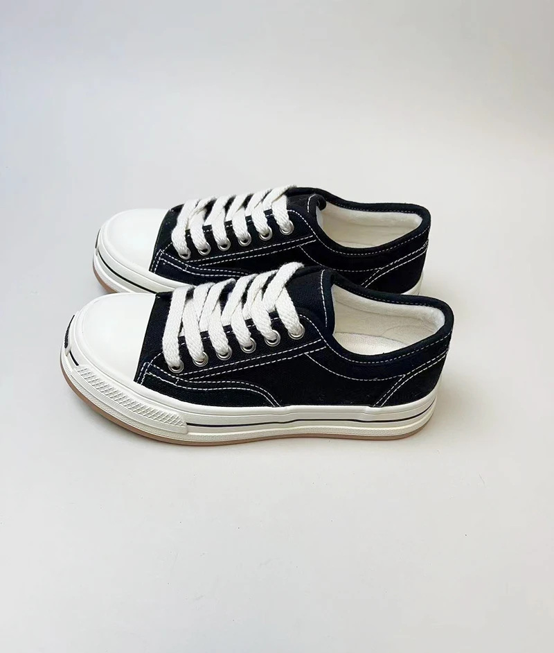 厚底黑色帆布鞋女鞋2025新款加绒休闲板鞋布鞋