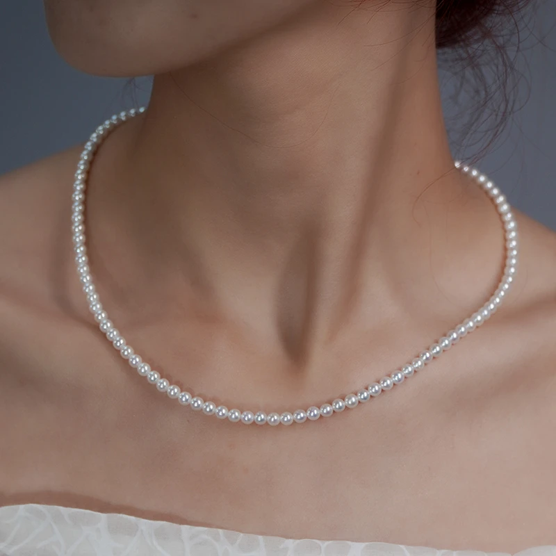 淡水珍珠项链4-5mm特选正圆冷白仙女小米珠简约百搭