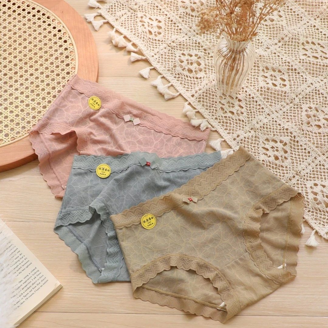 YUZHAOLIN/俞兆林中腰豹纹蕾丝透气亲肤春夏款女士内裤SJX-317