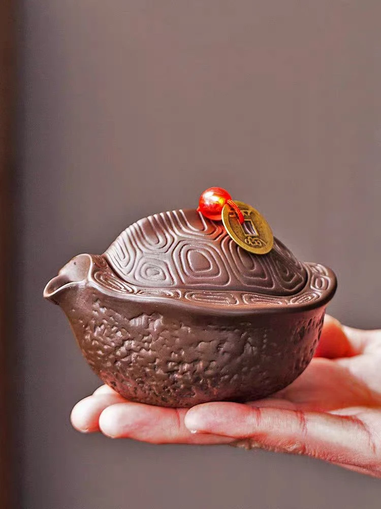 富甲一方紫砂茶壶手抓茶器浮雕家用送长辈礼品茶具