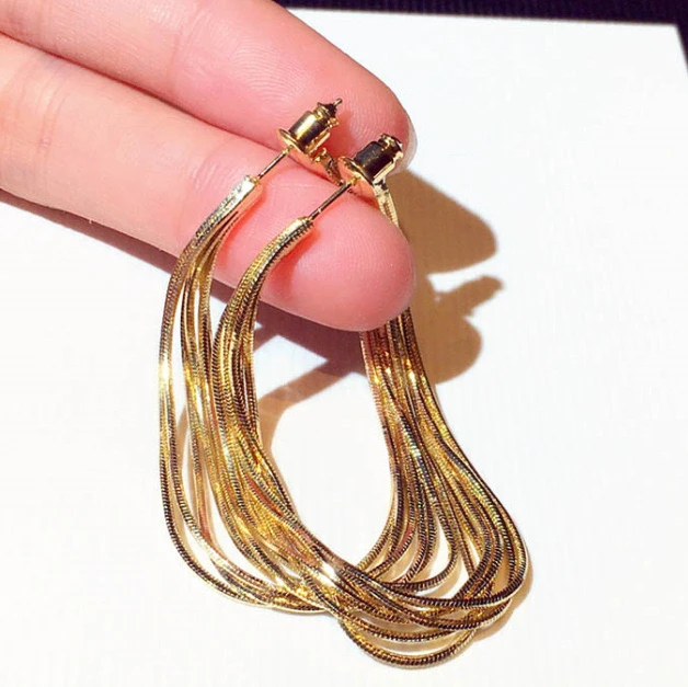 铜合金耳饰 074【多线流苏耳饰】简约大气仙气飘飘