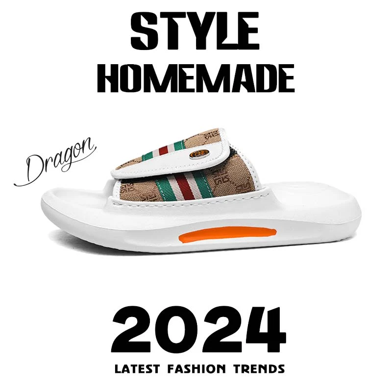 夏季轻奢优选男士拖鞋透气时尚个性百搭网红魔术贴软底外穿沙滩鞋