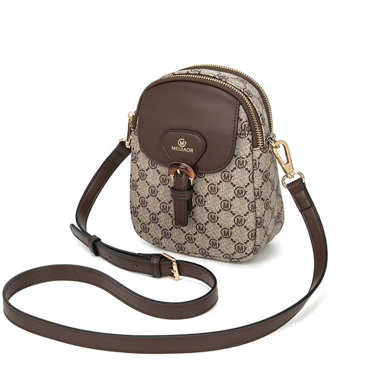 2024新款斜挎手机小包多隔层拉链小挂包夏季时尚单肩印花女士包袋