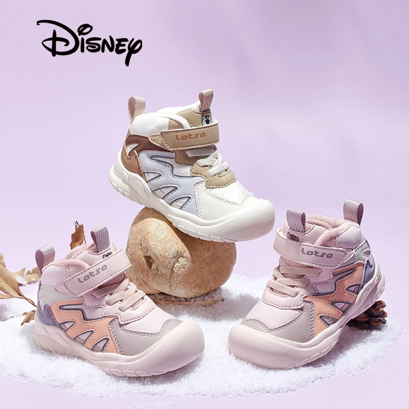 Disney/迪士尼玩具总动员冬季新款皮面学步鞋加绒软底休闲运动鞋