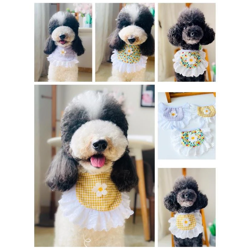 ins风宠物围巾狗狗猫大型犬可爱口水巾蕾丝巨贵金毛泰迪项圈配饰