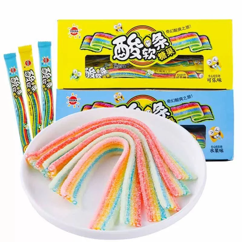 优卡酸软条彩虹酸甜糖果