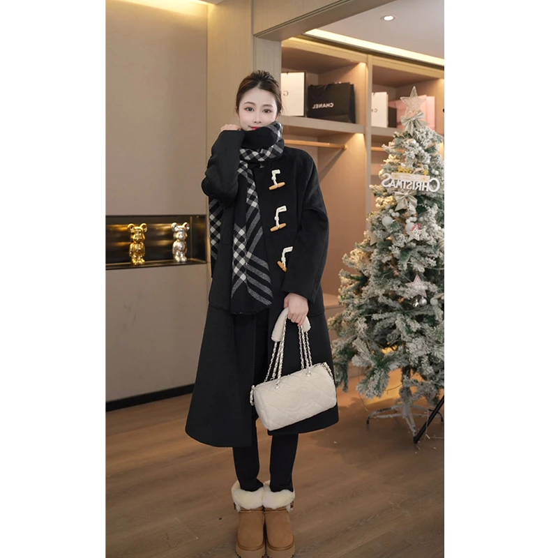 2024冬季新款羽绒服大衣高端白鸭绒加厚保暖宽松显瘦呢外套羽绒衣