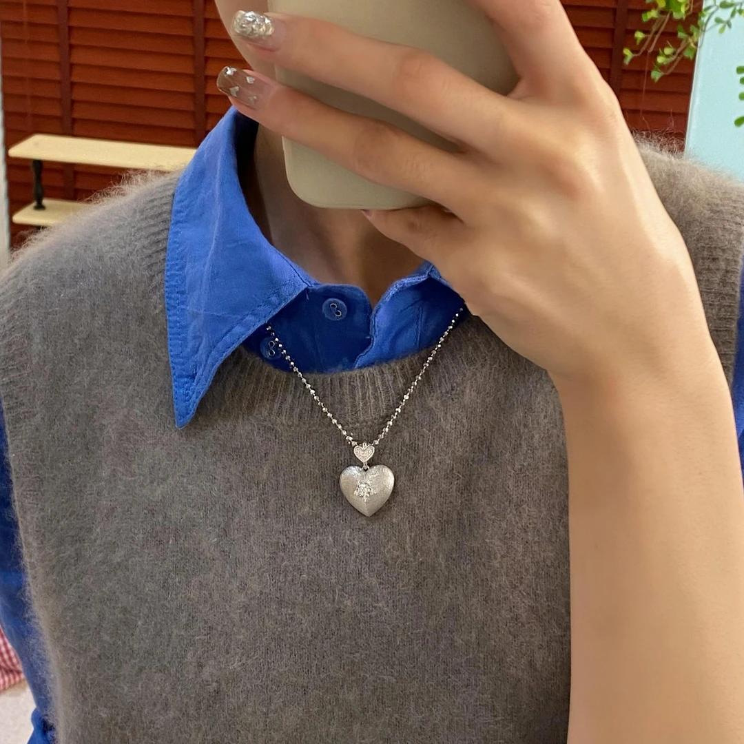 坠链均925银合成锆石 《星愿》百搭小众气质轻奢个性爱心项链