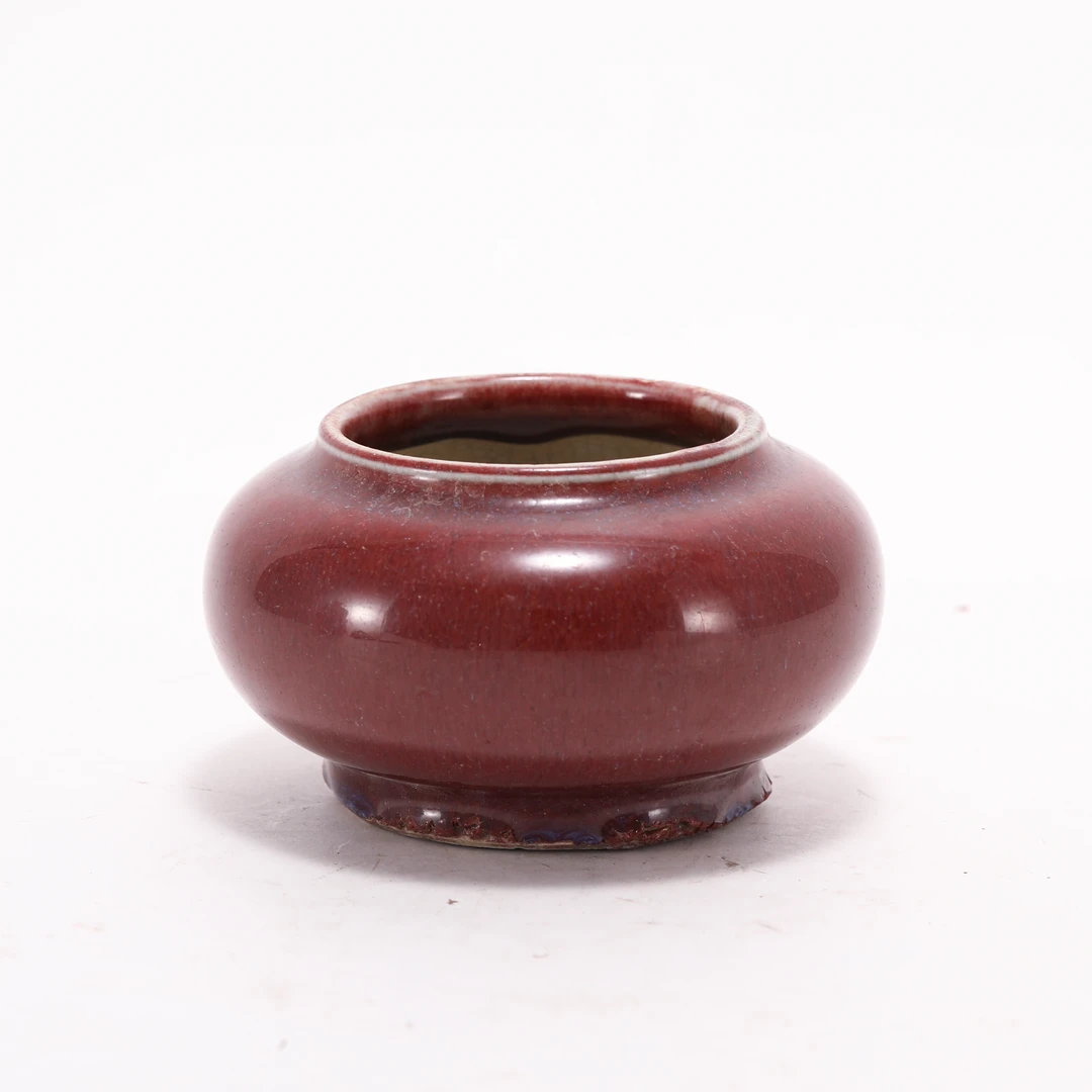 (AB3)Q0219355 清中期钧红釉水盂/古董/清代瓷器/收藏/文物