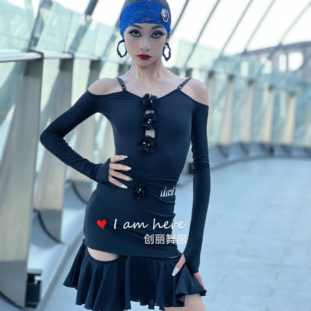 创丽舞服雅馨同款2024秋冬分体拉丁舞服练习服