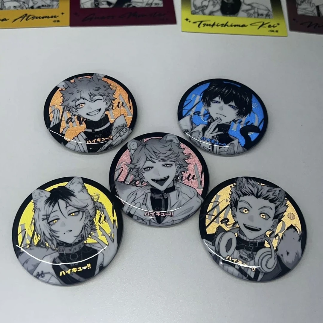 新品排球少年动漫周边反光吧唧日向及川彻影山研磨58mm双闪同人谷