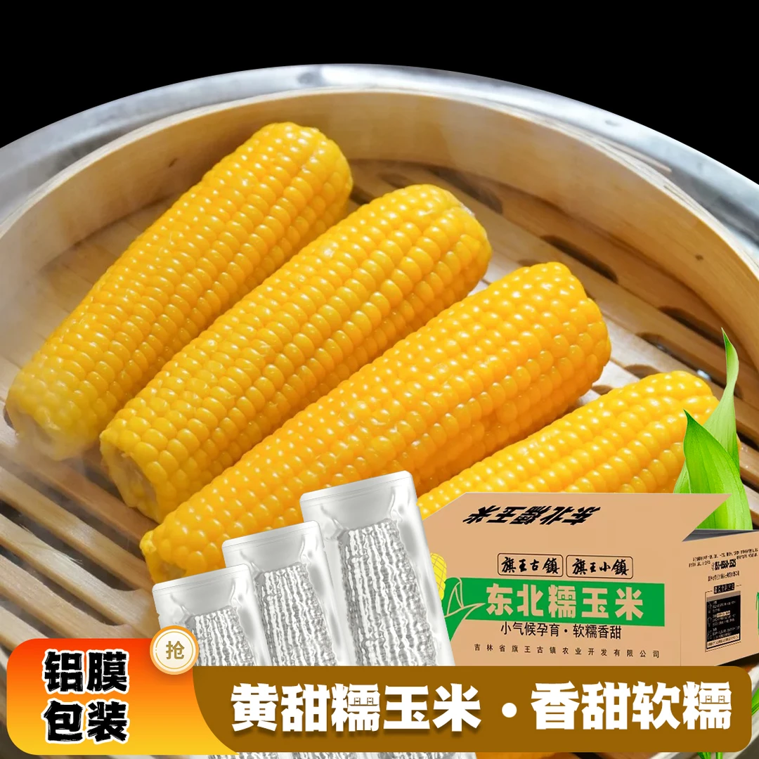【试吃两根】锡纸黄糯2024头茬新波斯糯9黄糯玉米12支/箱