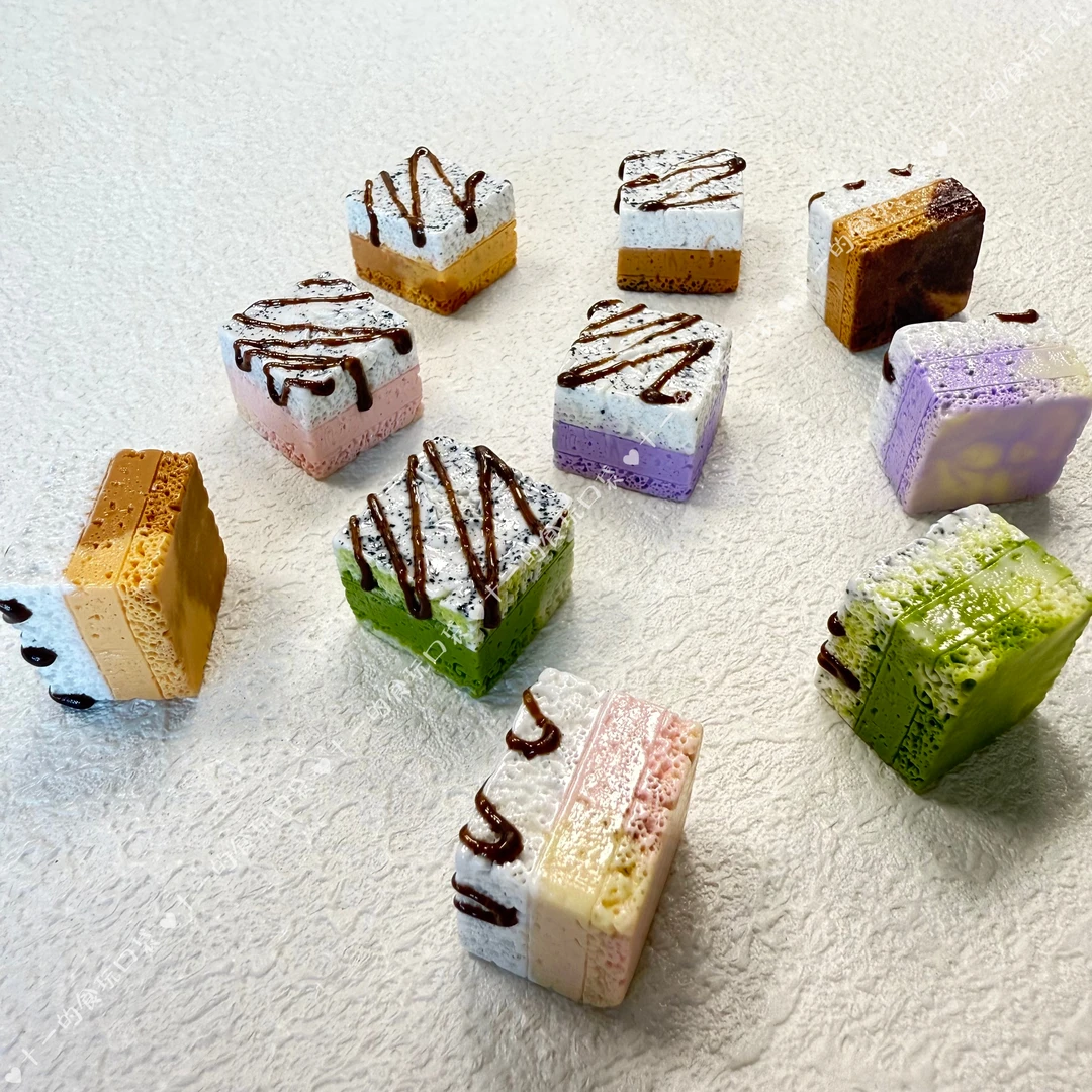 杠花创意【定制款普卡】仿真食玩DIYins装饰配件奶油胶配件可爱迷你