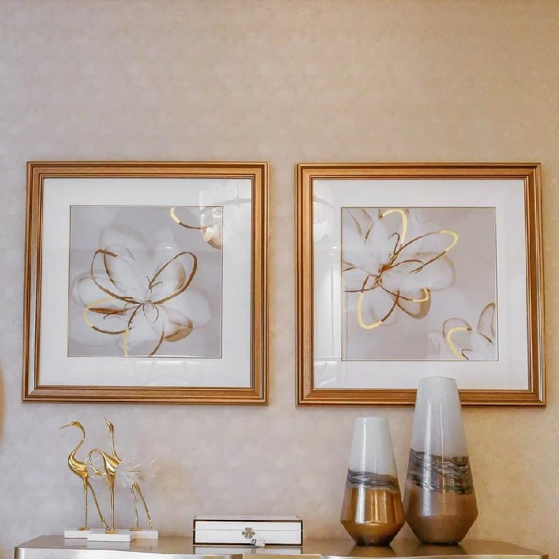 美克美家Rehome【白色花影】简约客厅背景墙挂画玄关装饰画餐厅挂画