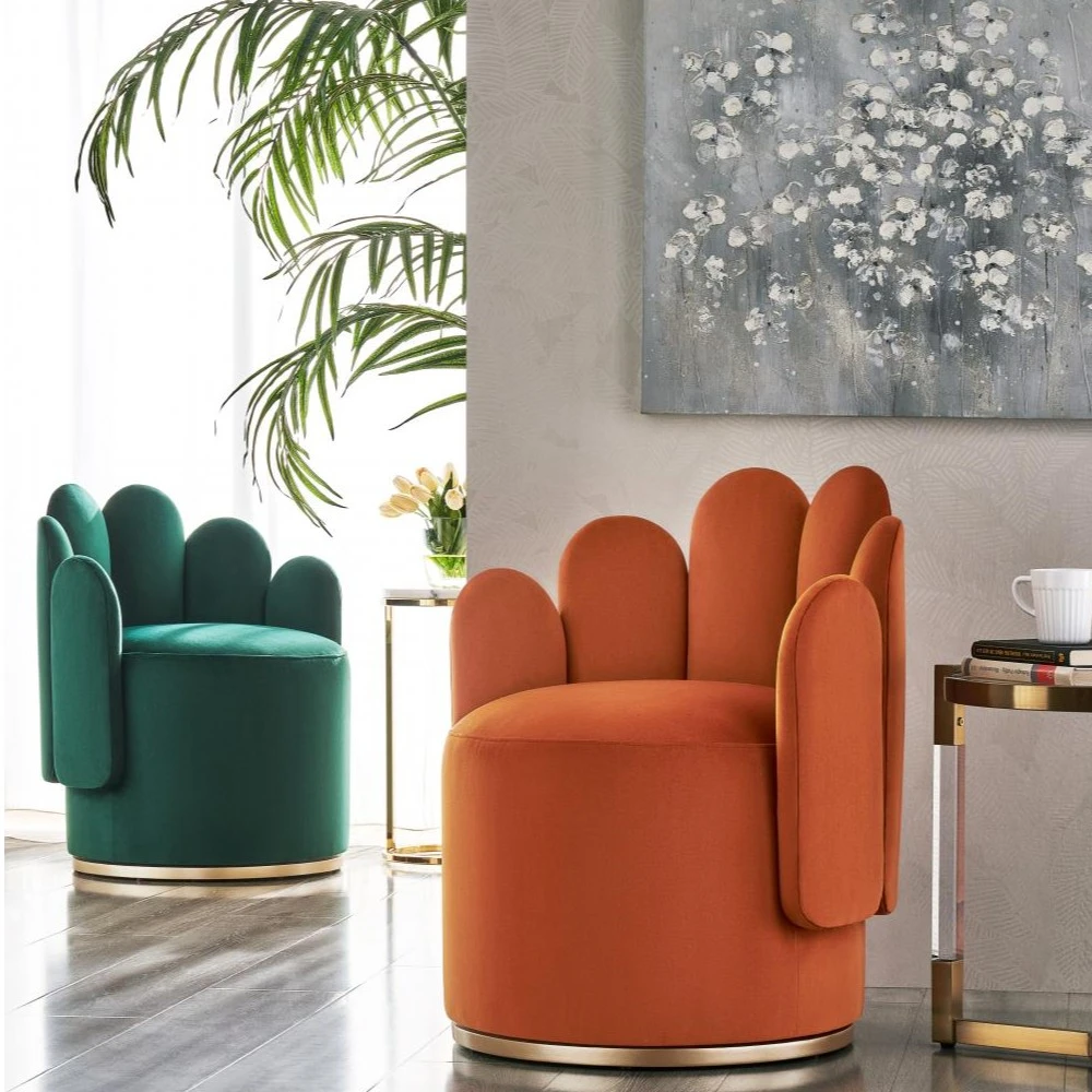 美克美家Rehome【舒芙蕾】美式轻奢高颜值客厅单人沙发阳台书房转椅