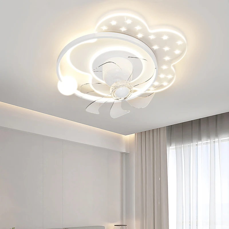 摇头吸顶风扇灯家用卧室餐厅隐形吊扇灯超薄简约客厅带风扇吊灯