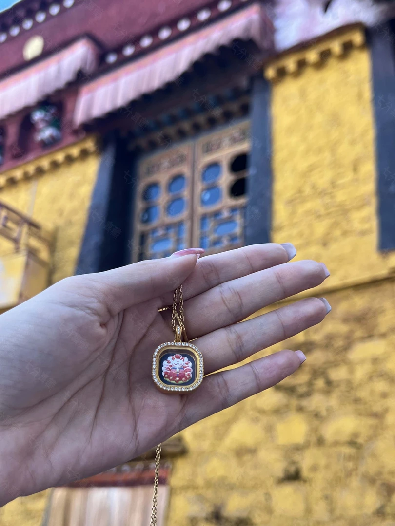 纯手绘狐狐扎基绿度擦擦1.5天然矿物颜料拉萨直发