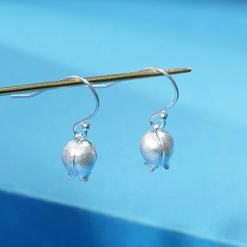 顺钦银楼 足银耳饰 【妙君】足银999耳饰气质百搭简约长款耳勾个性