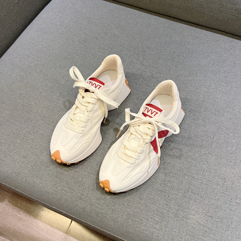 阿甘鞋女2024春季新款韩版撞色德训跑步鞋网红小蛮腰休闲运动鞋女