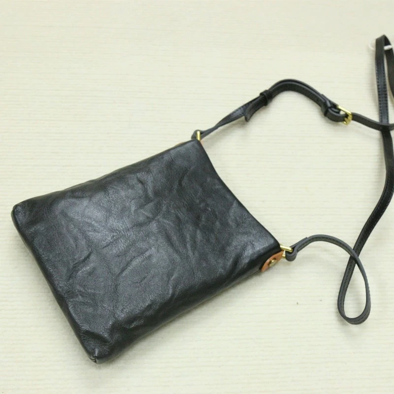 66469牛皮女士单肩斜挎小包包